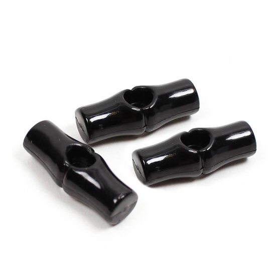Hemline Black Basic Toggle Button 3 Pack