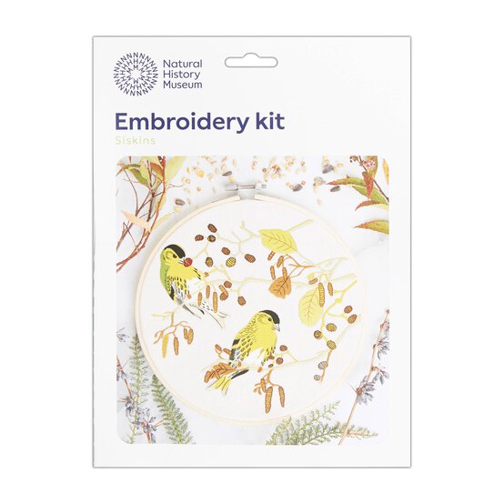 Natural History Museum Siskins Embroidery Kit 8 Inches