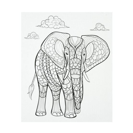Elephant Colour-in Canvas