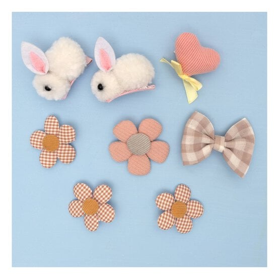 Pink Easter Hair Clips 8 Pack