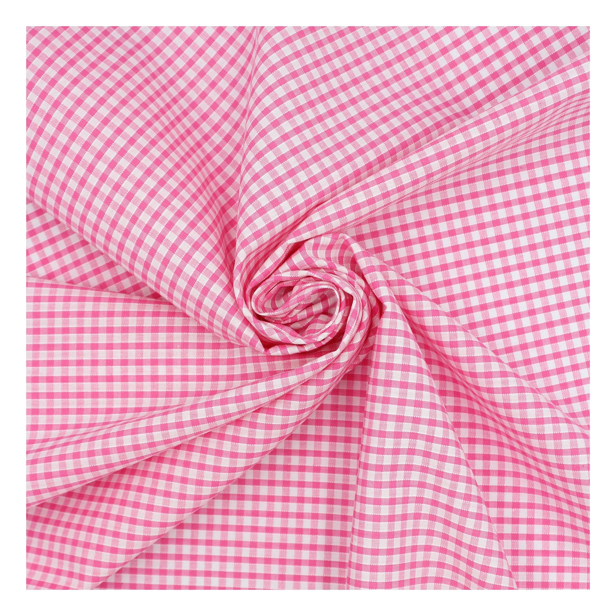 Pink 1/8 Gingham Fabric by the Metre