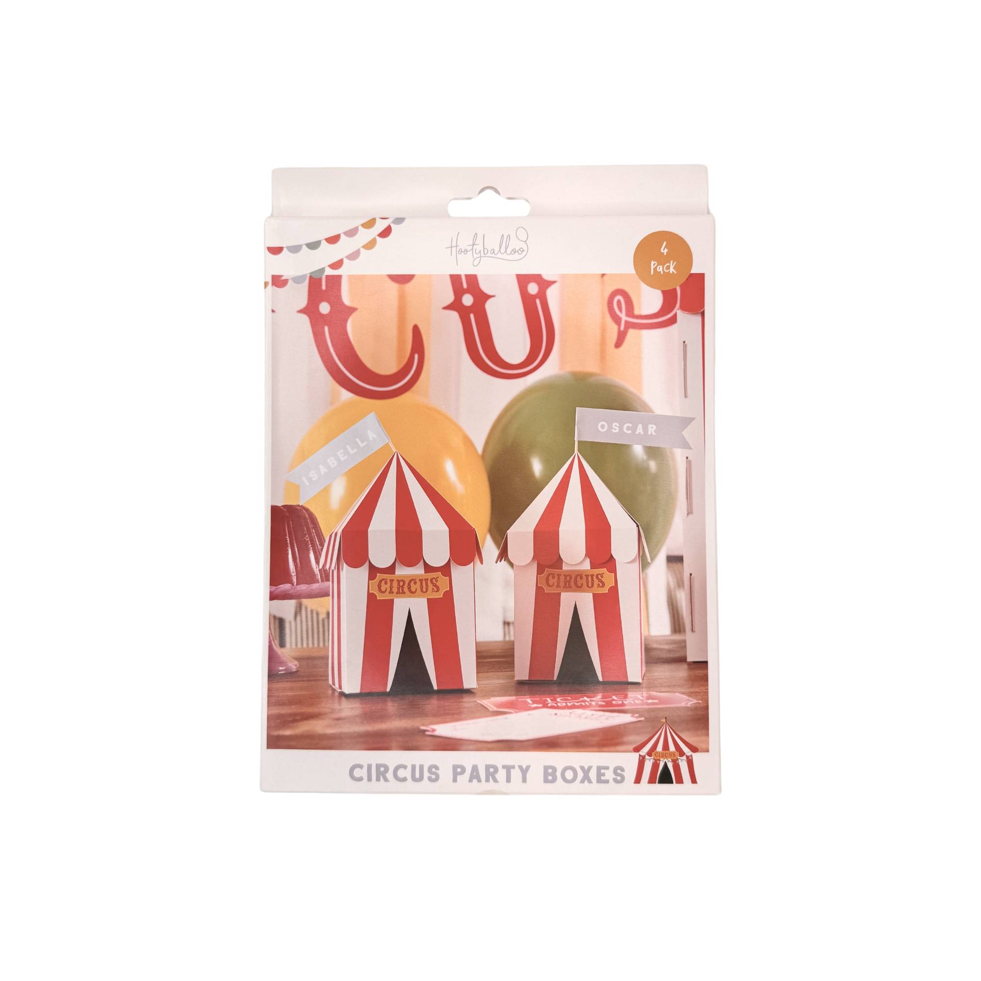 Custom Circus Party Boxes 4 Pack