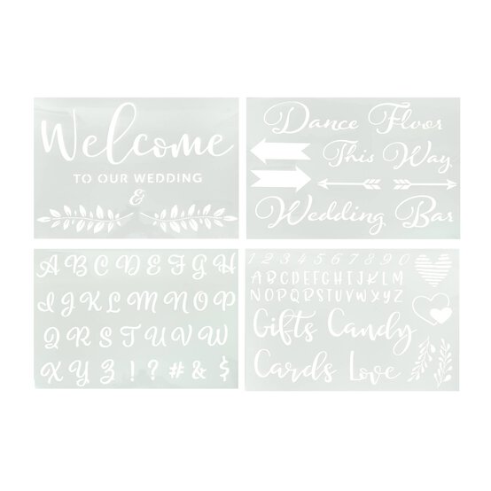 Wedding Sign Stencils 4 Pack