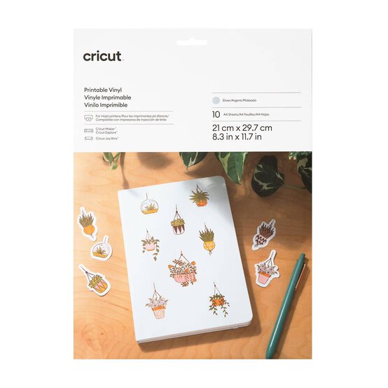 Cricut Silver Printable Vinyl A4 10 Pack
