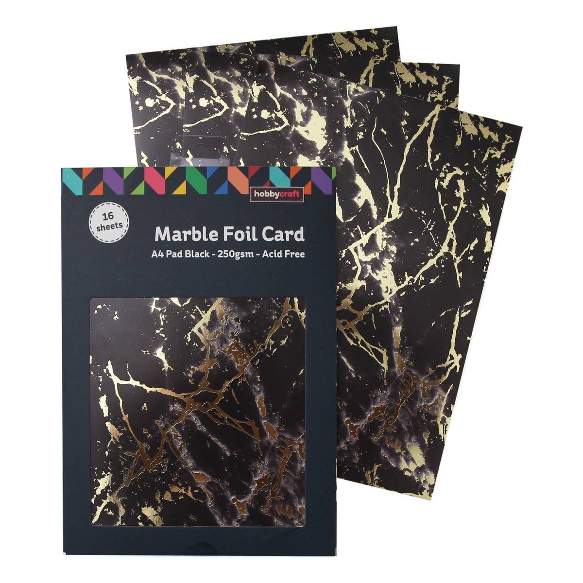 Black Marble Foil Card A4 16 Sheets