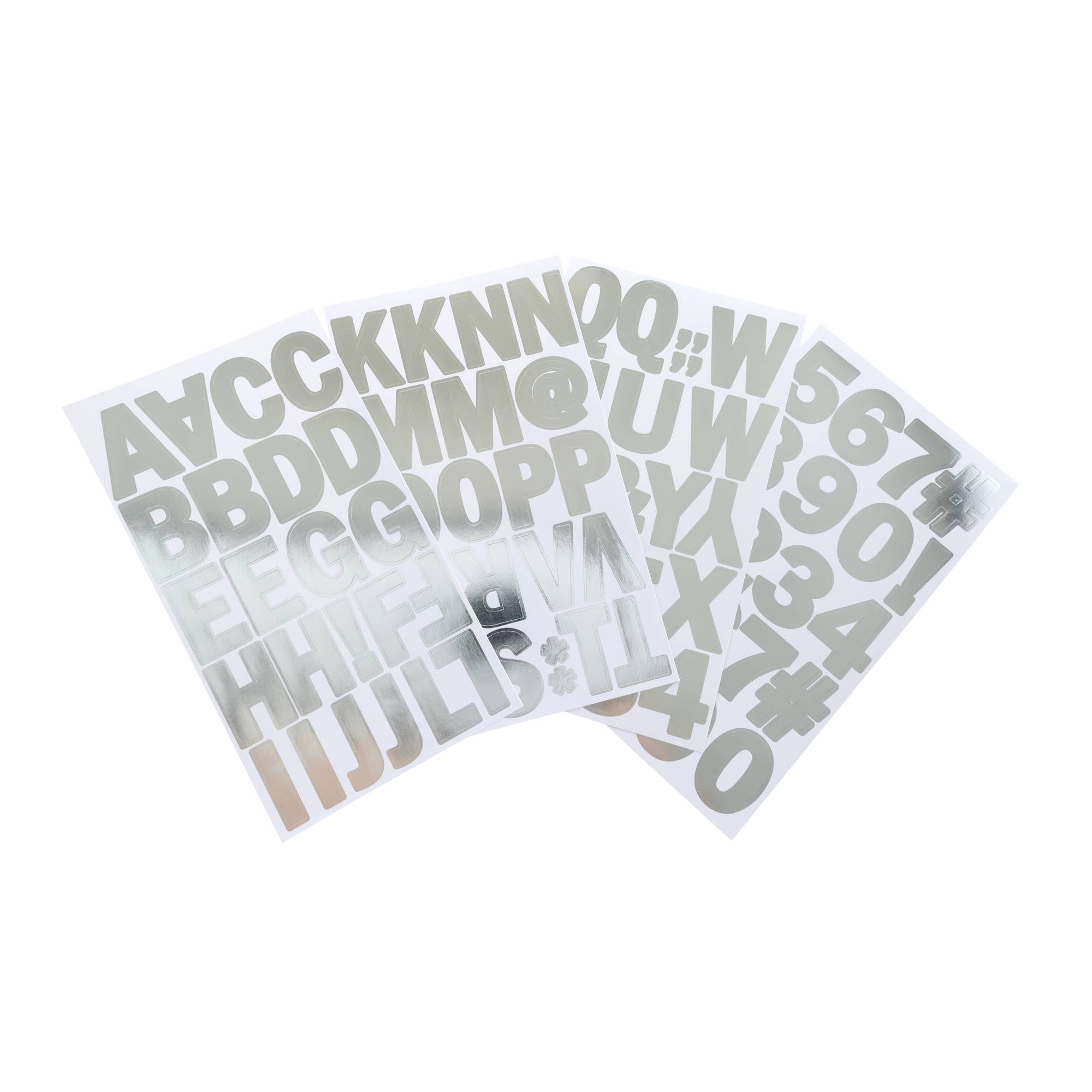 Silver Vinyl Letter Stickers 86 Pack
