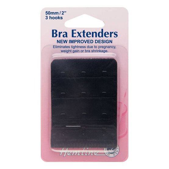 Hemline Black Bra Extender 50mm