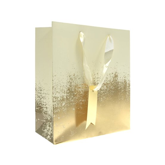 Gold and Cream Distressed Gift Bag 21.5cm x 25cm