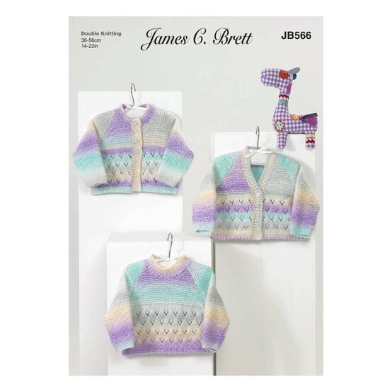 James C Brett Baby Marble DK Cardigan and Jumper Pattern JB566