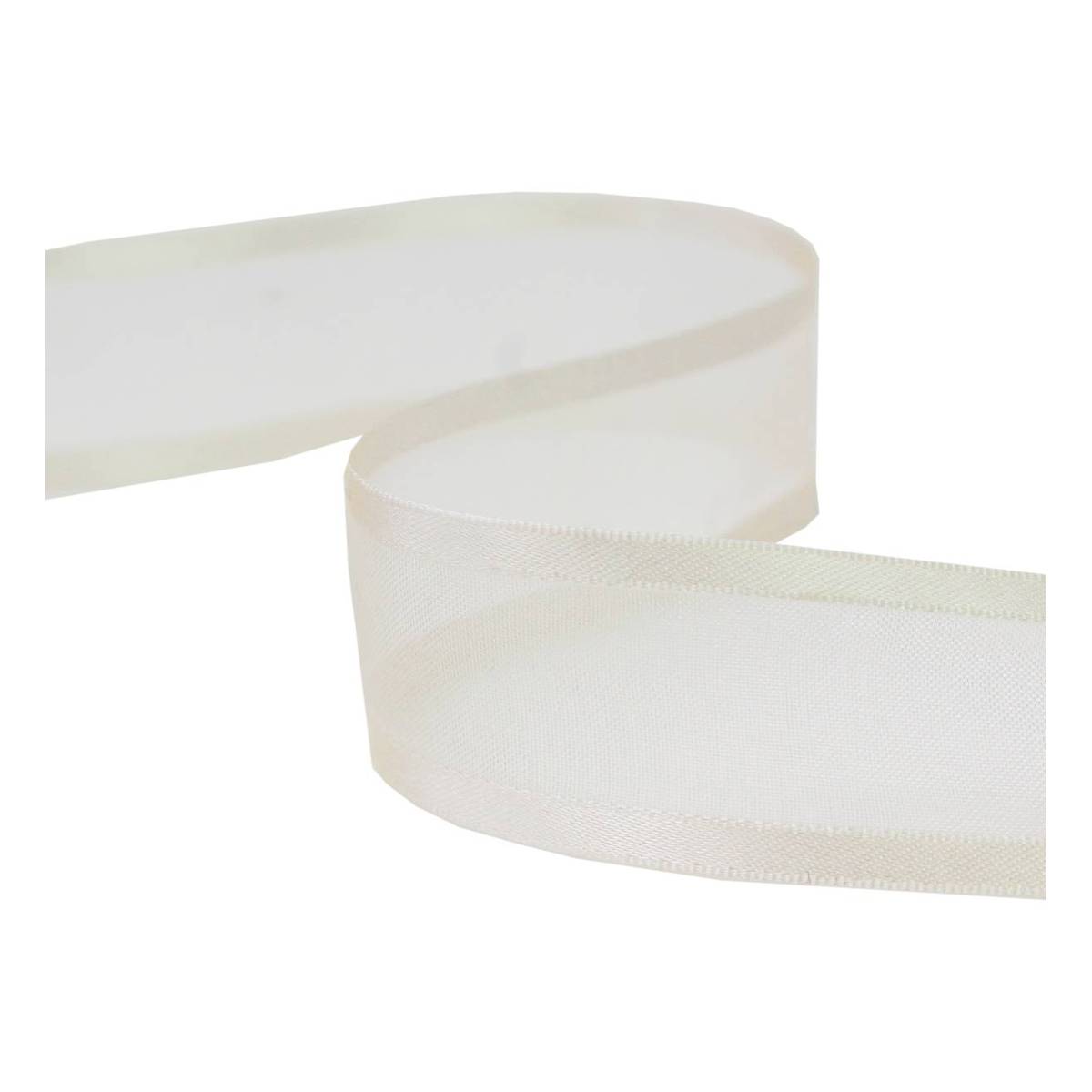Ivory Organza Satin-Edged Ribbon 25mm x 4m