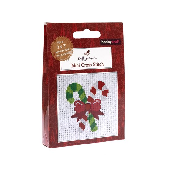 Candy Cane Mini Cross Stitch Kit