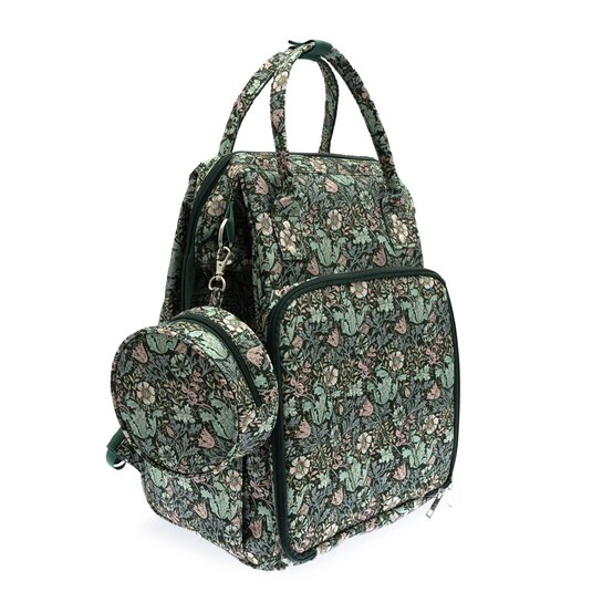 Floral Wood Block Rucksack Craft Bag