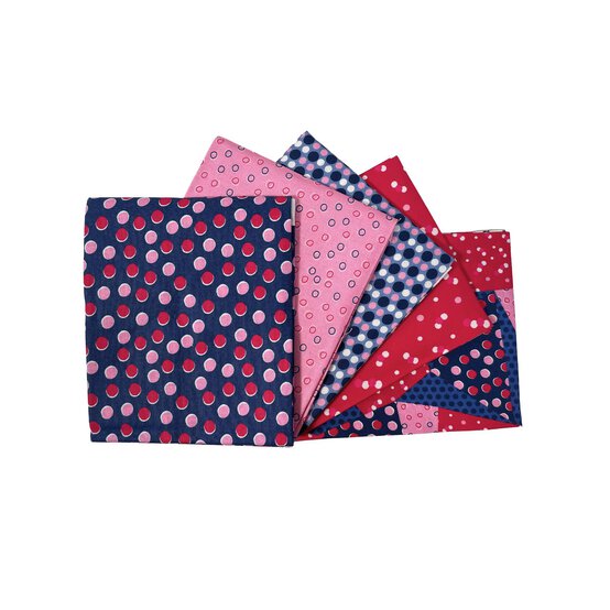 Berry Dotty Cotton Fat Quarters 5 Pack