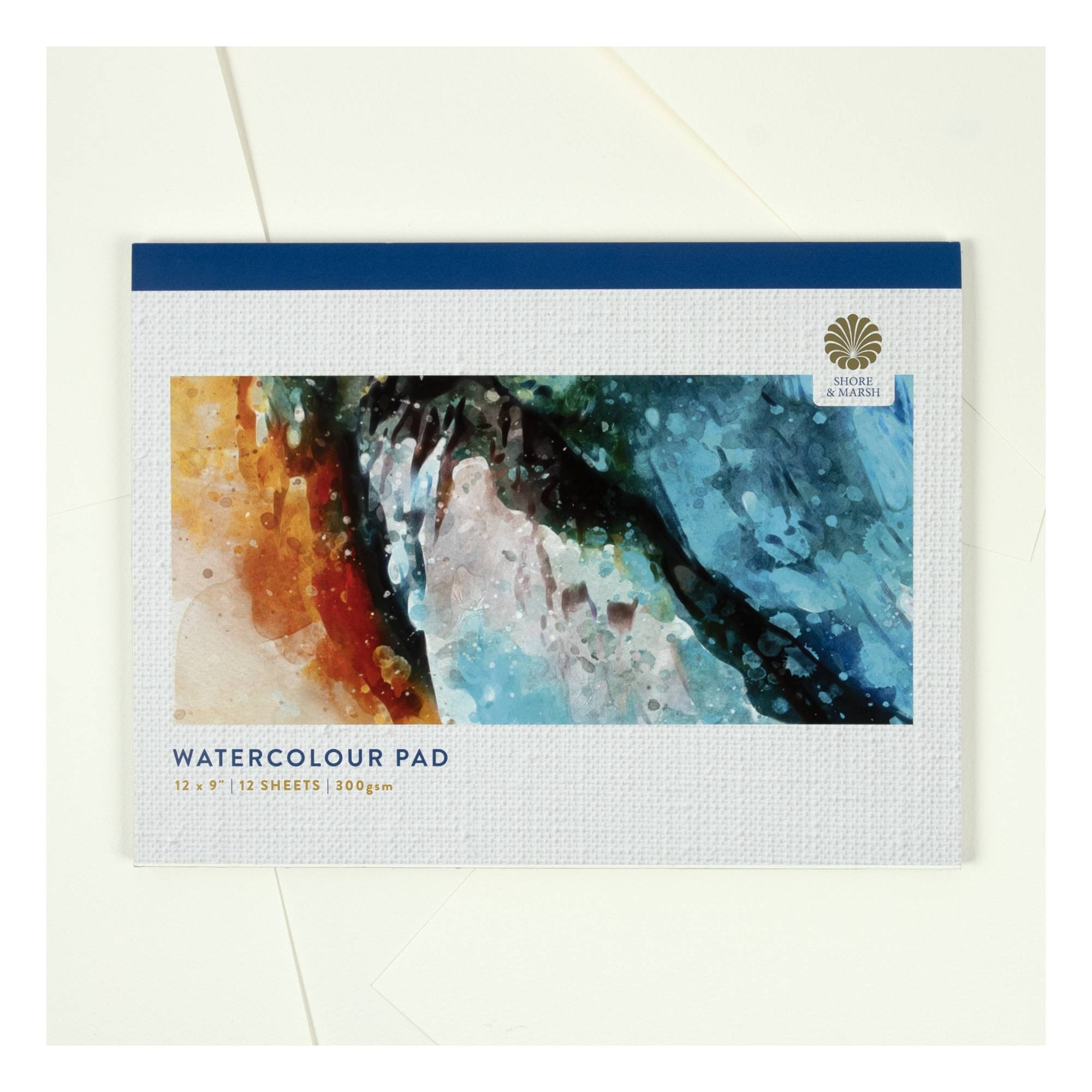 Shore & Marsh Hot Pressed Watercolour Pad 12 x 9 Inches 12 Sheets