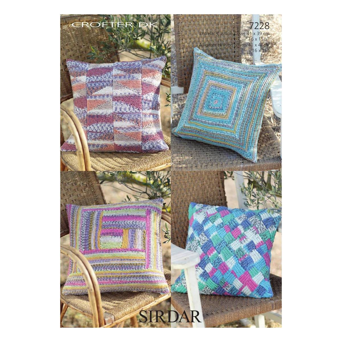 Sirdar Crofter DK Cushion Covers Digital Pattern 7228