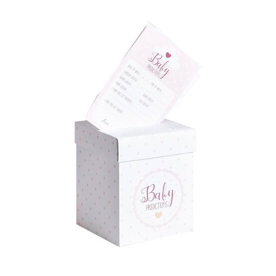 Pink Baby Shower Prediction Cards 20 Pack