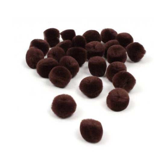 Dark Brown Pom Poms 2cm 25 Pack
