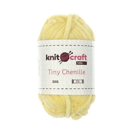 Knitcraft Light Yellow Tiny Chenille DK Yarn 25g
