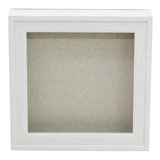 White Wash Magnetic Hinge Box Frame 8 x 8 Inches