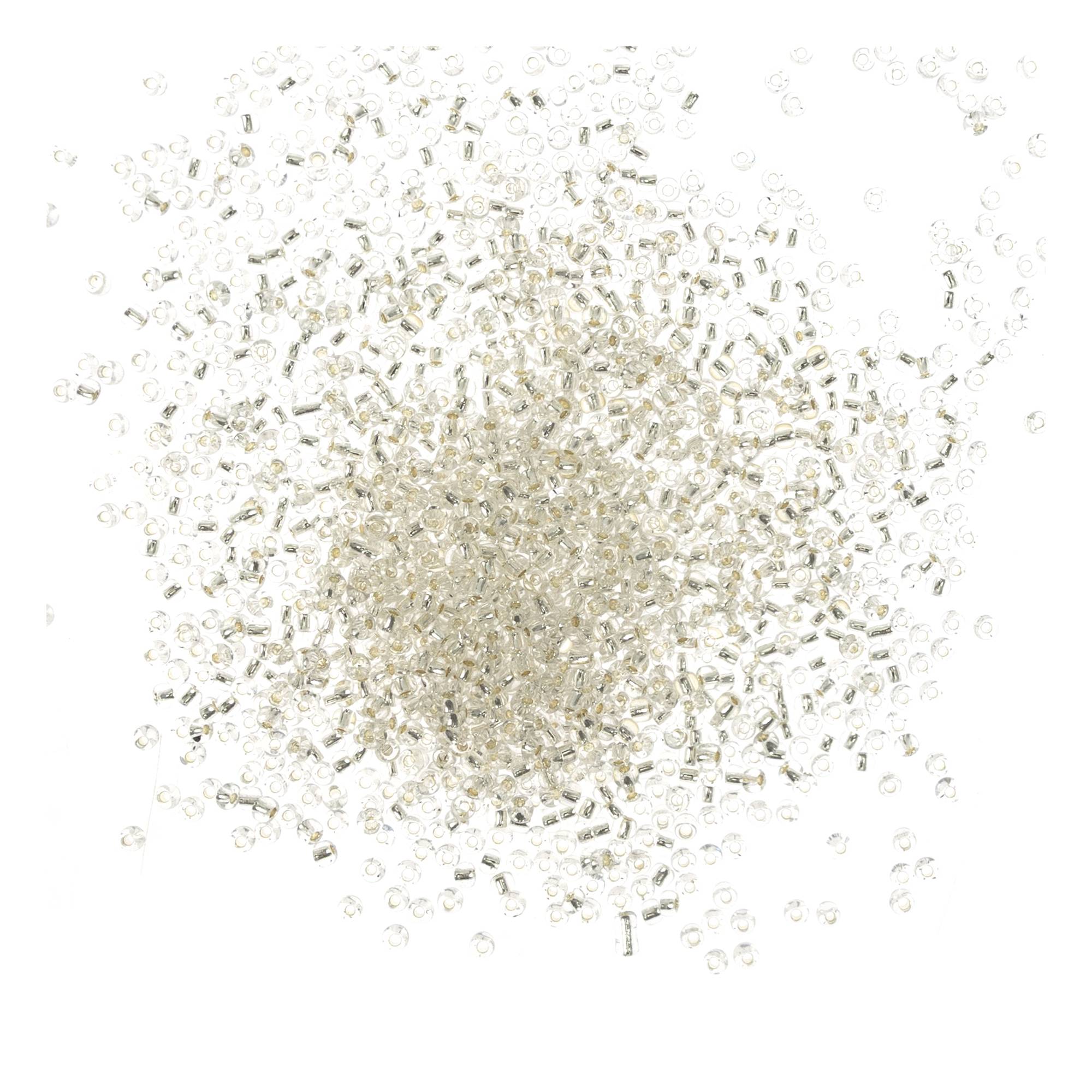 Silver Silver-Lined Seed Beads 3mm 50g