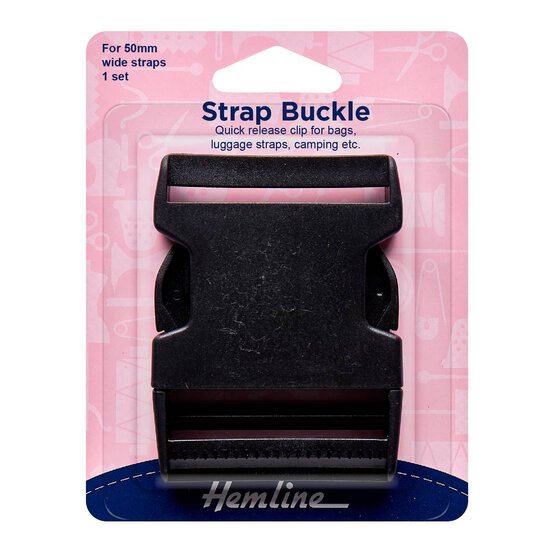 Hemline Black Strap Buckle 50mm