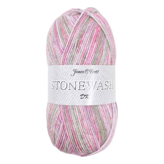 James C Brett Pink and Grey Stonewash DK Yarn 100g