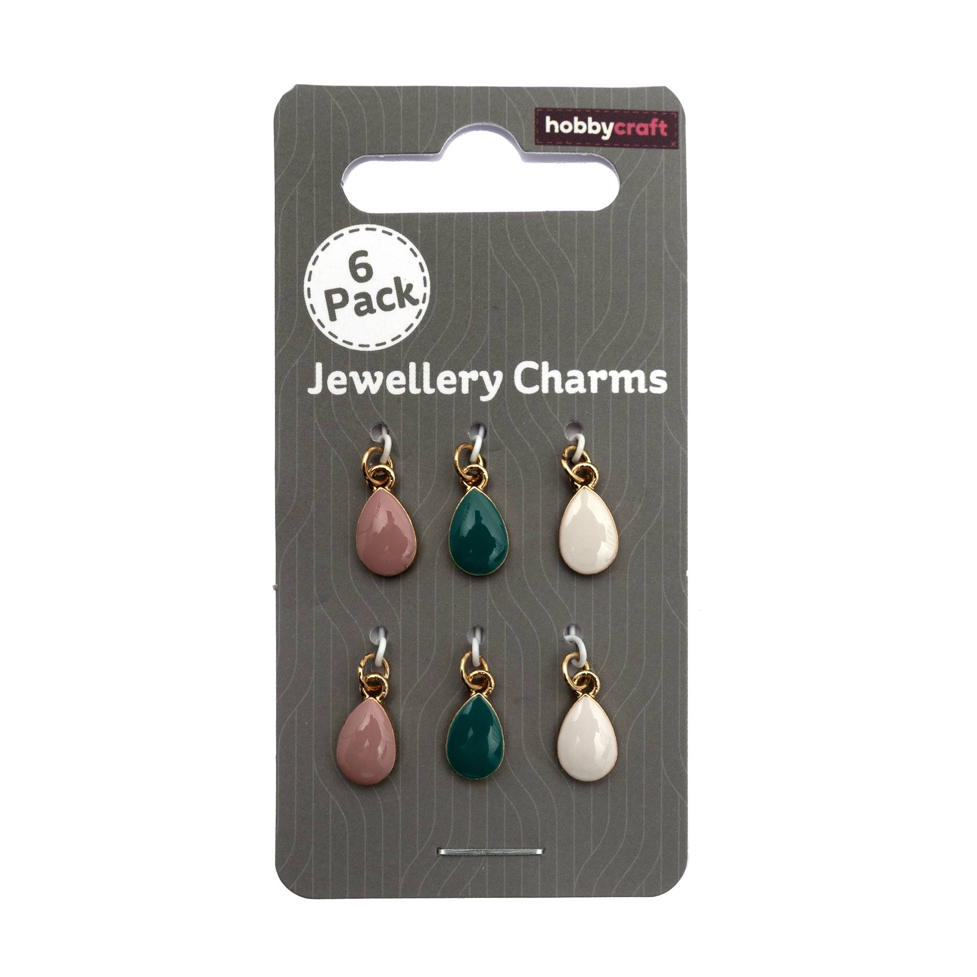 Gold Droplet Jewellery Charms 6 Pack