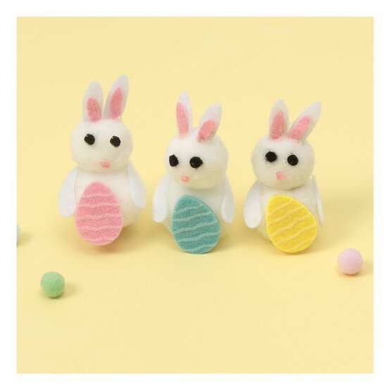 White Bunnies with Eggs 3 Pack