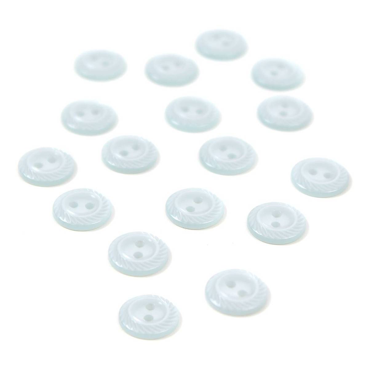 HemlineBaby Blue Basic Cut Edge Button 17 Pack