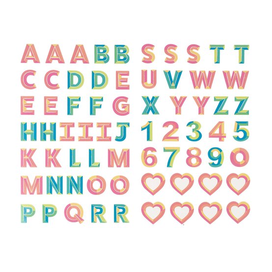 Pastel Chipboard Alphabet Stickers