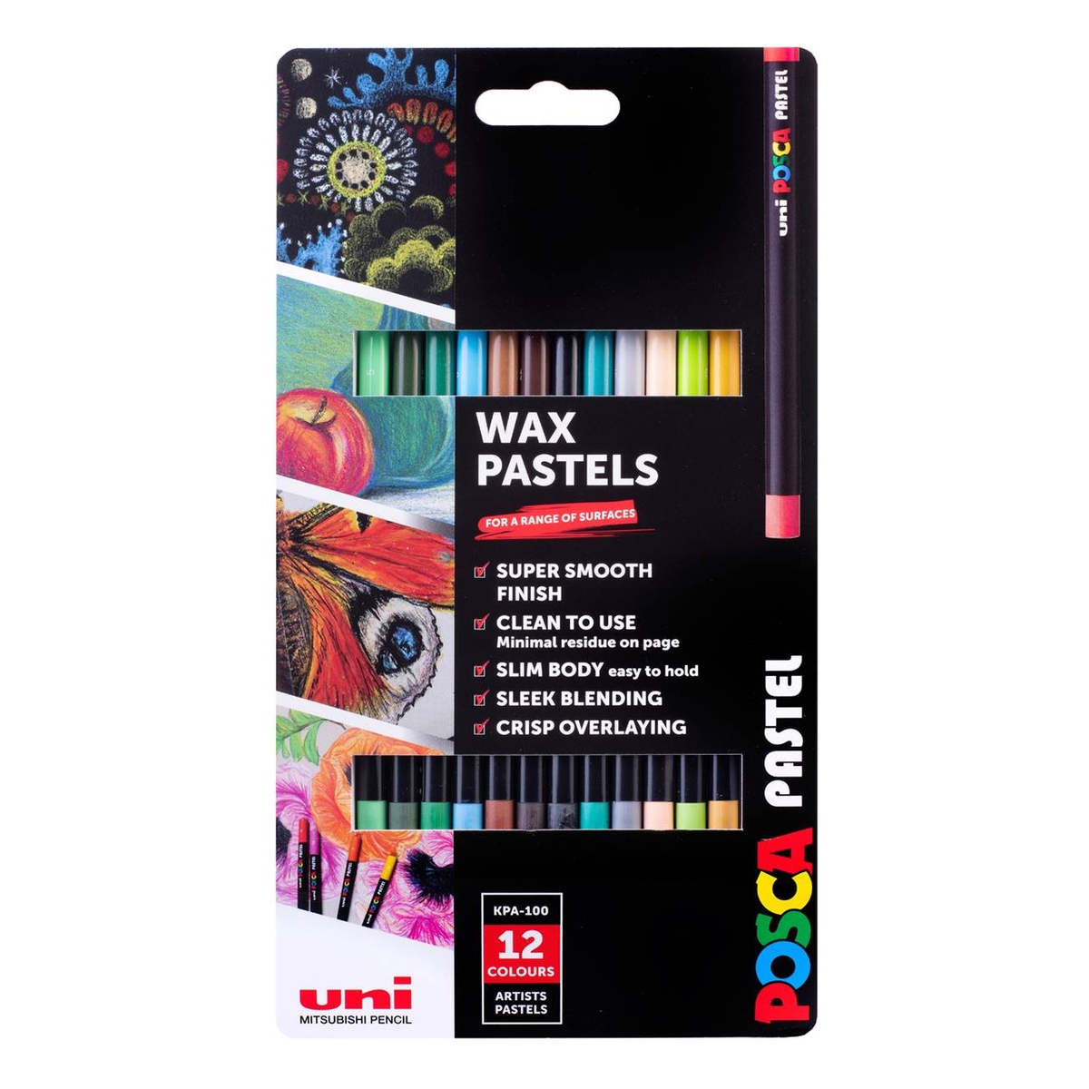 Uni-ball Posca Neutral Wax Pastels 12 Pack
