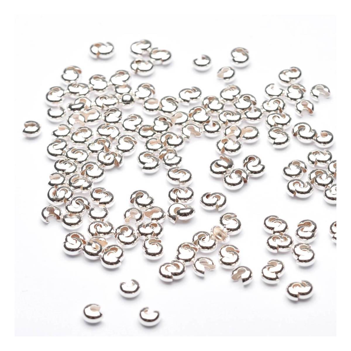Beads Unlimited Silver Crimp Covers 50 Pack