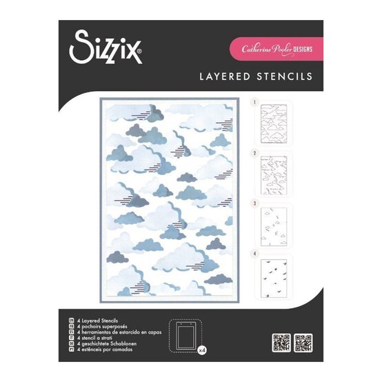 Sizzix In the Clouds Layered Stencils 4 Pack