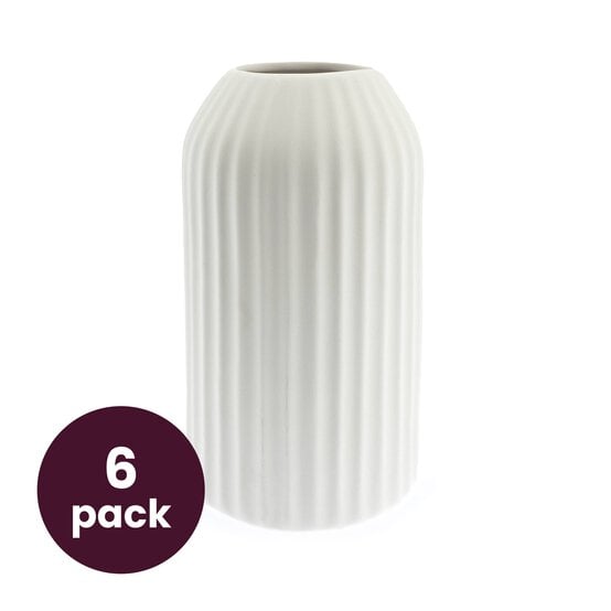 Ceramic Reeded Vase 6 Pack Bundle