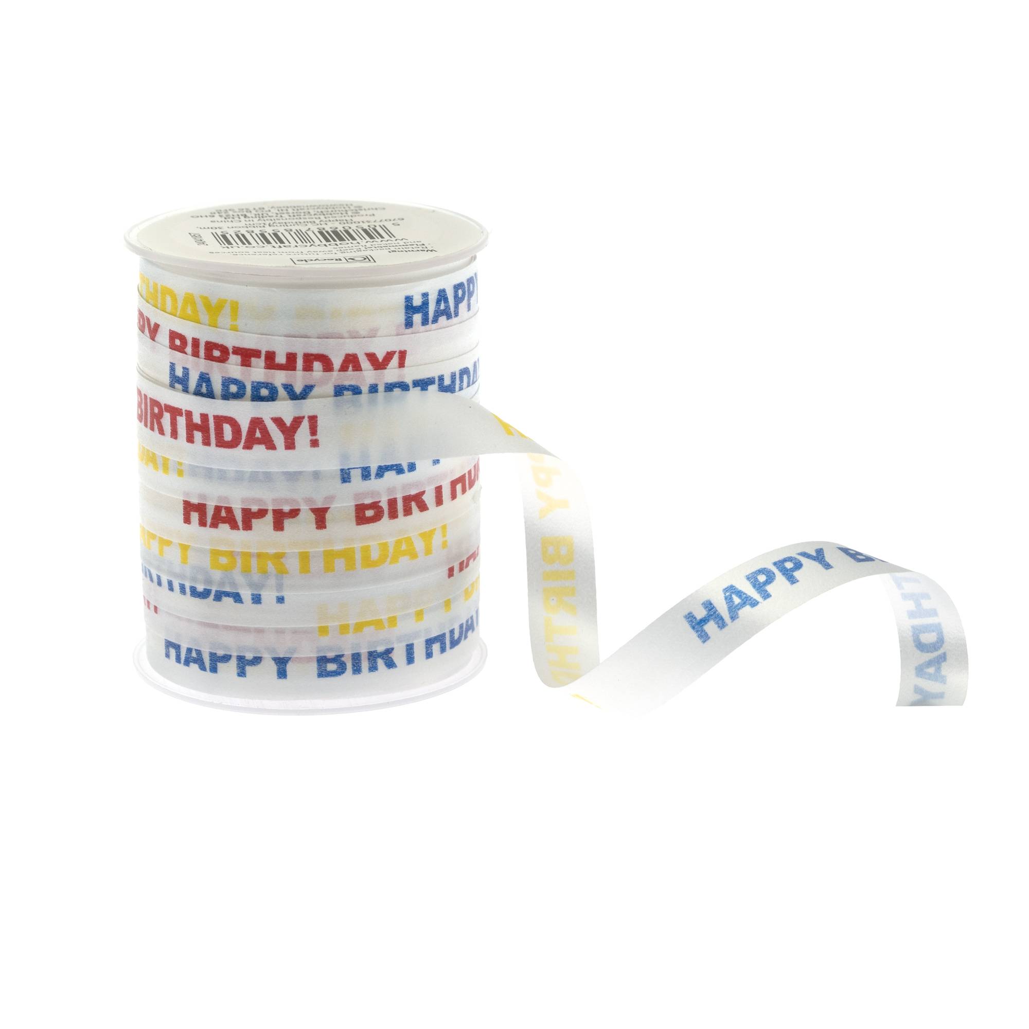 Happy Birthday Curling Ribbon 45m
