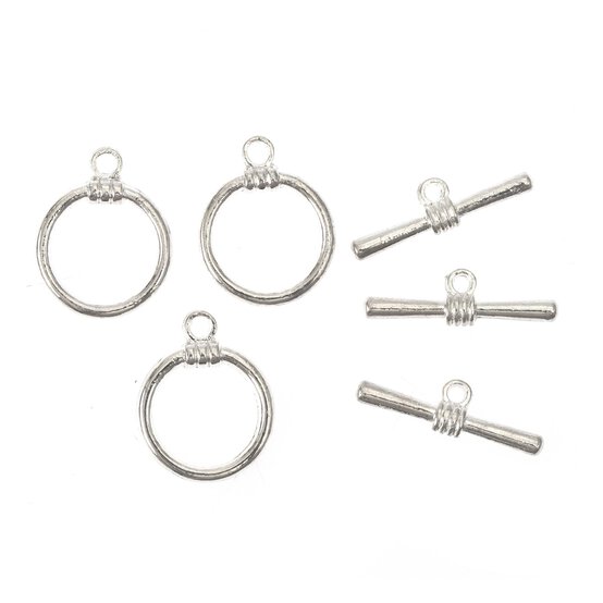 Silver Plated Toggle Clasp 17mm 3 Pack