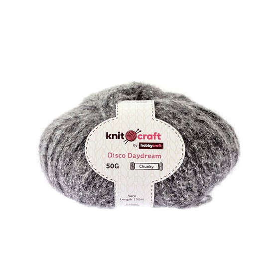 Knitcraft Grey Disco Daydream Chunky Yarn 50g