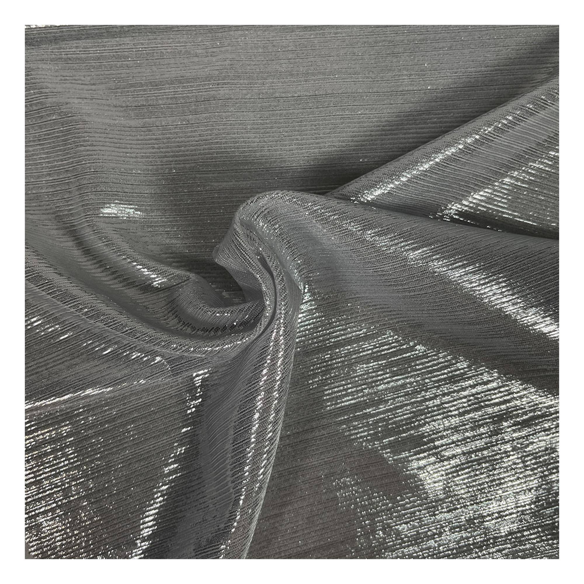 Silver Crinkle Foil Fabric?by the Metre