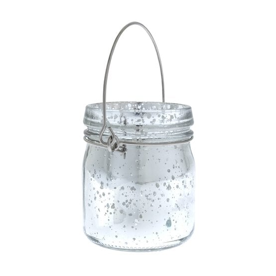 Clear Hanging Silver Votive 8cm