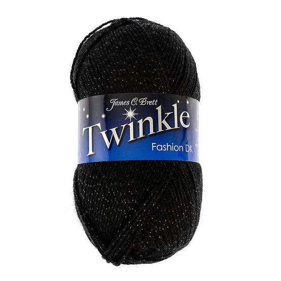 James C Brett Black Twinkle DK Yarn 100g