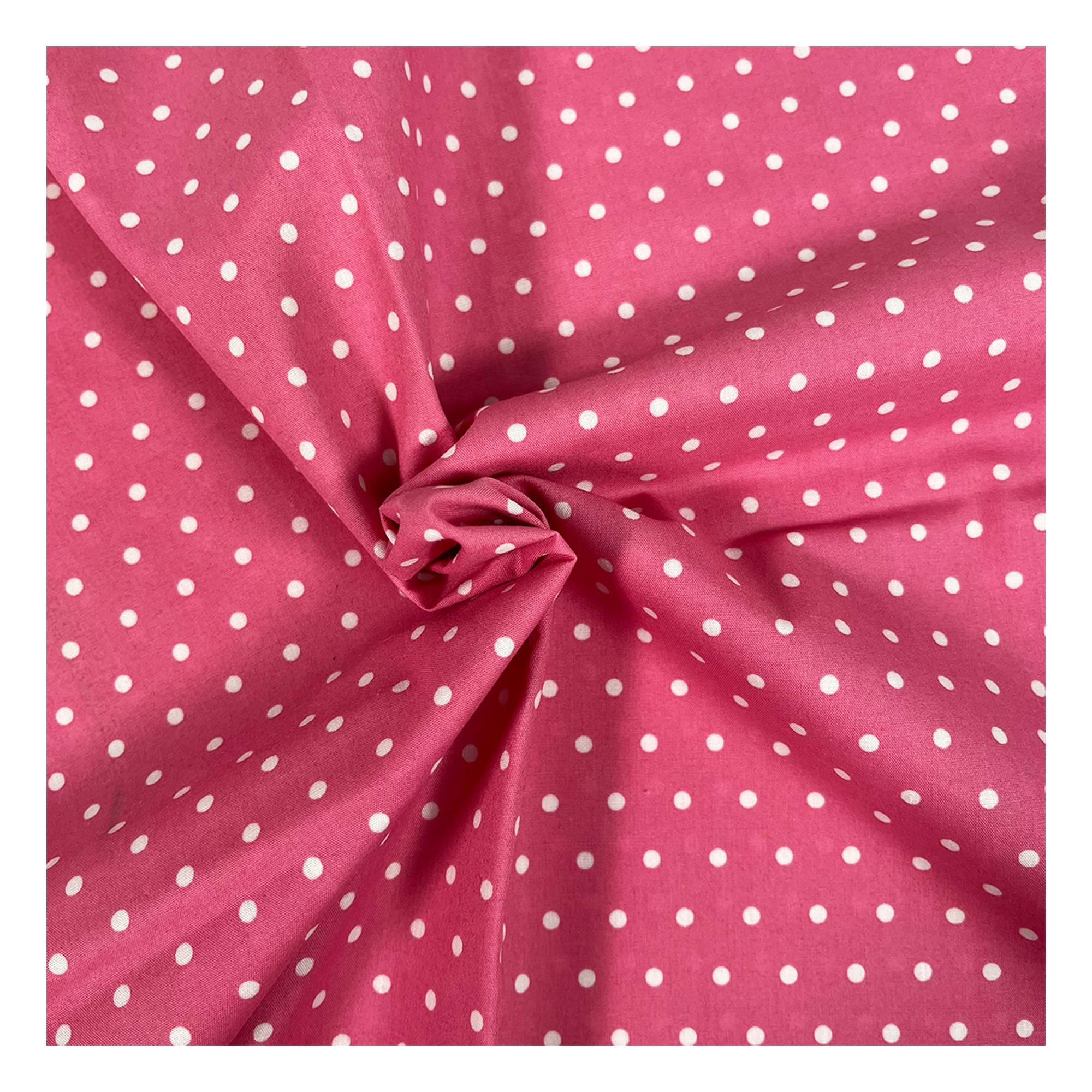 Fuchsia Simple Polka Polycotton Fabric by the Metre