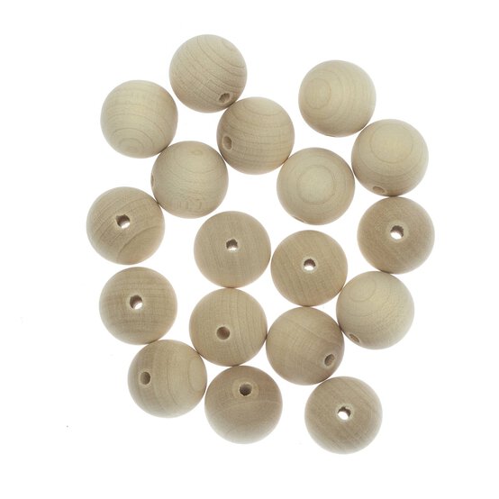 Round Wooden Beads 20mm 18 Pack