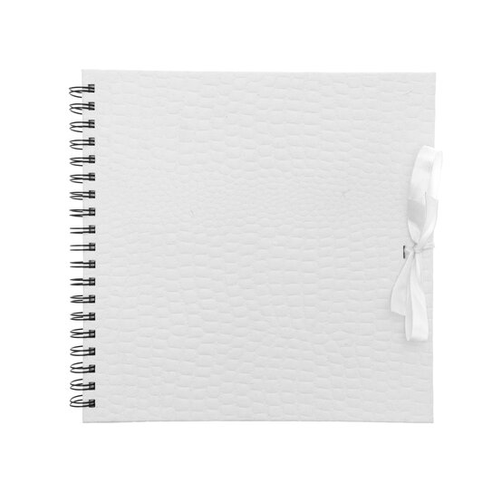 Faux White Snakeskin Scrapbook 10 x 10 Inches