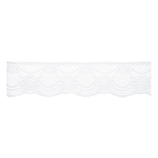 White 50mm Nylon Lace Trim by the Metre