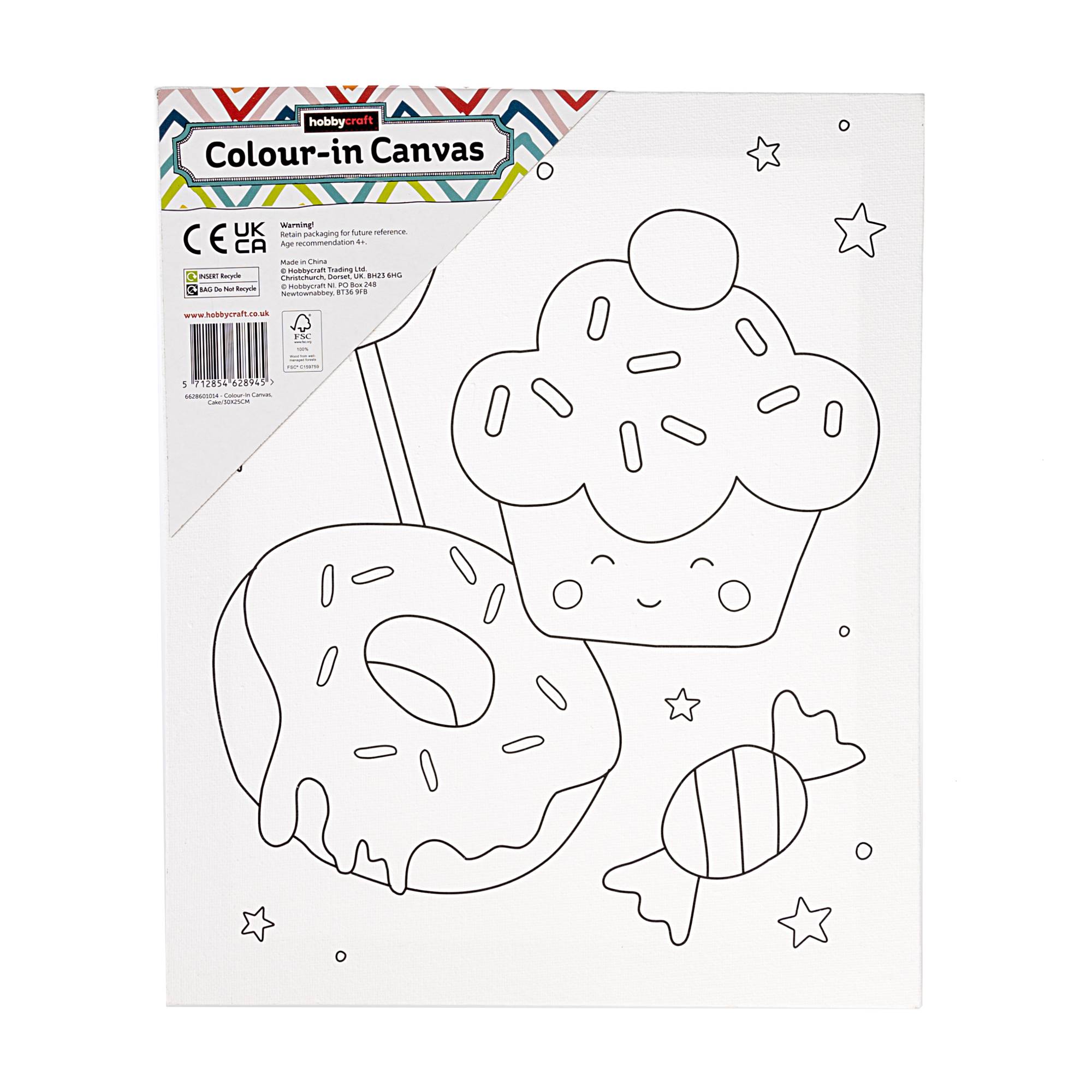 Cake Colour-in Canvas
