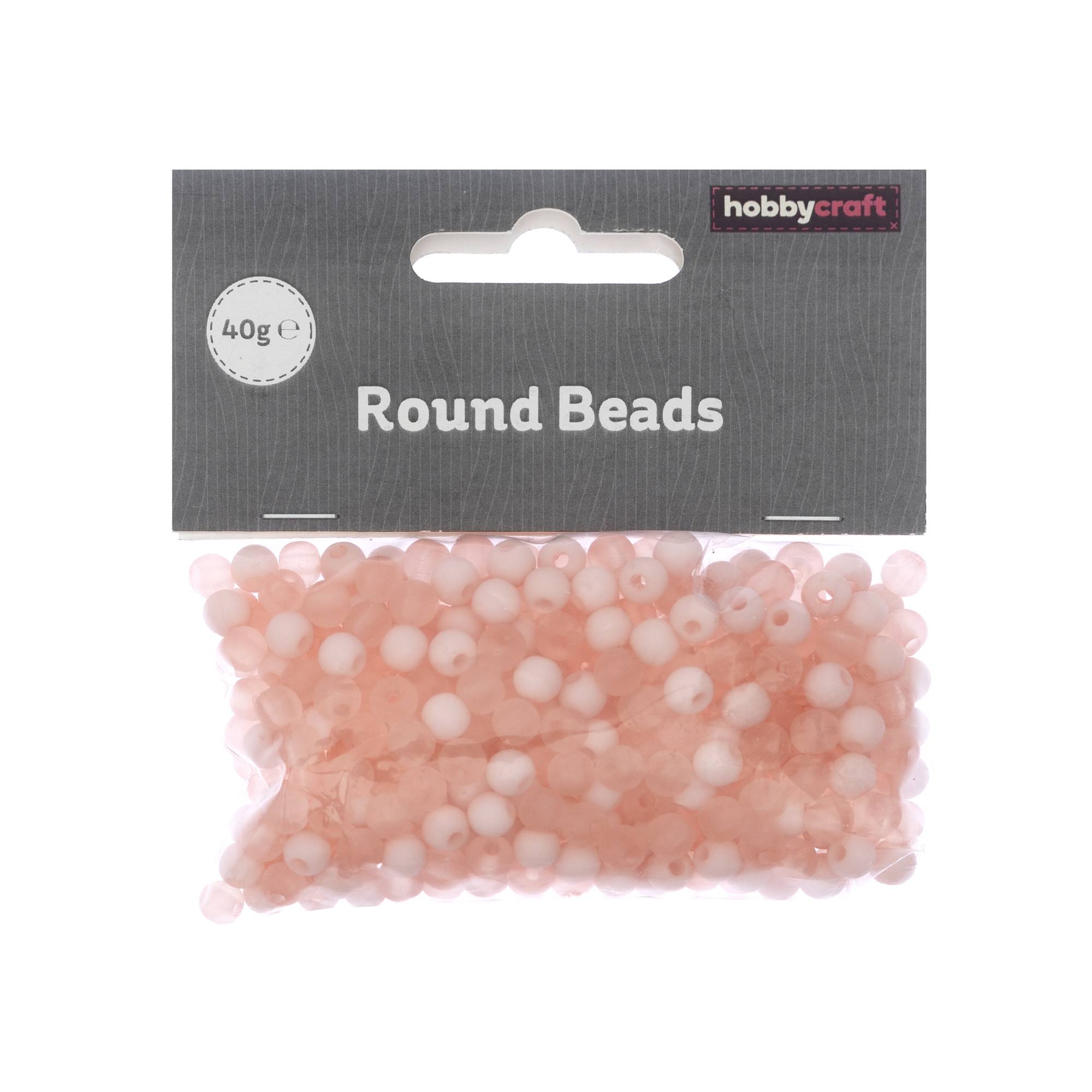Rose Round Plastic Beads 6mm 40g