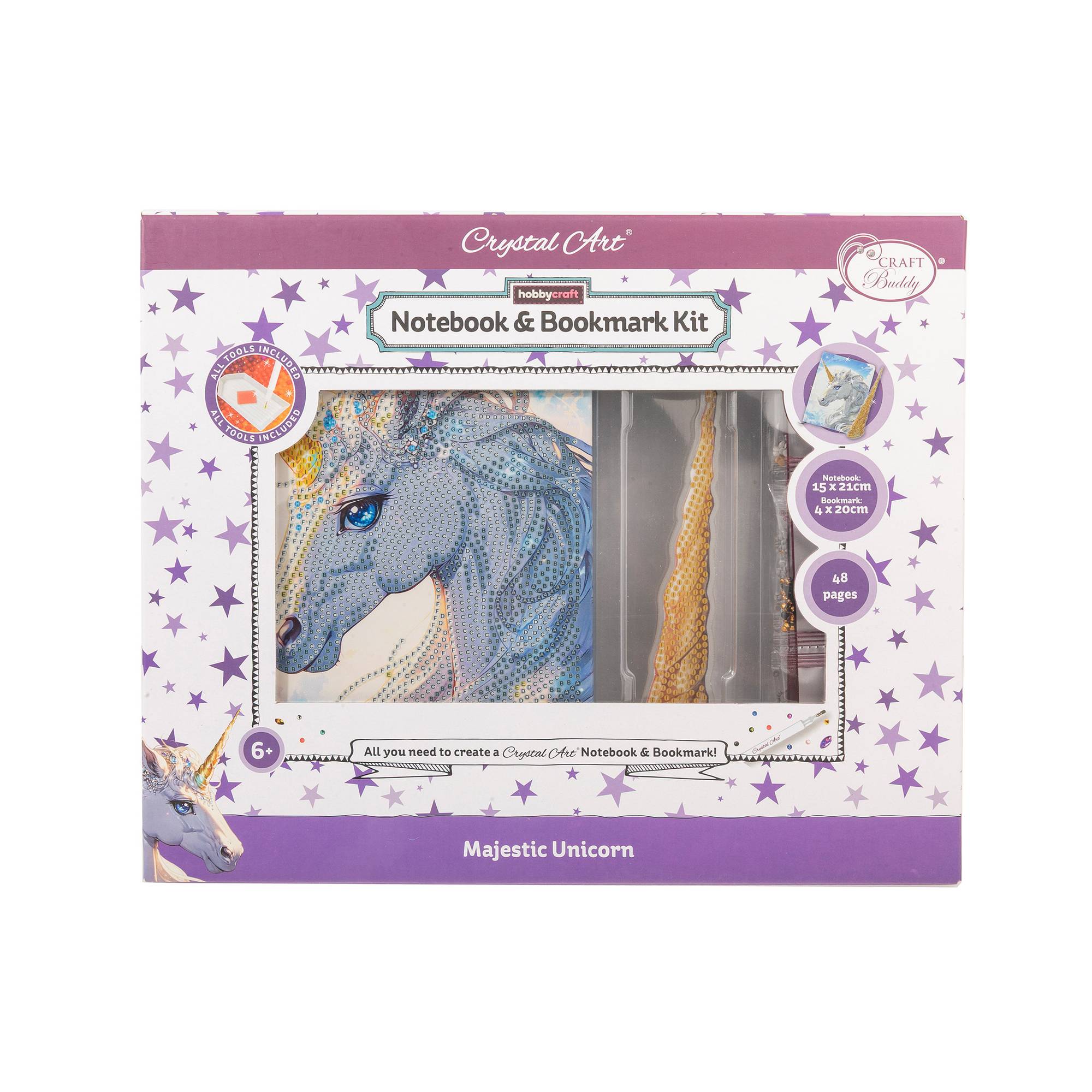 Crystal Art Majestic Unicorn Notebook Kit