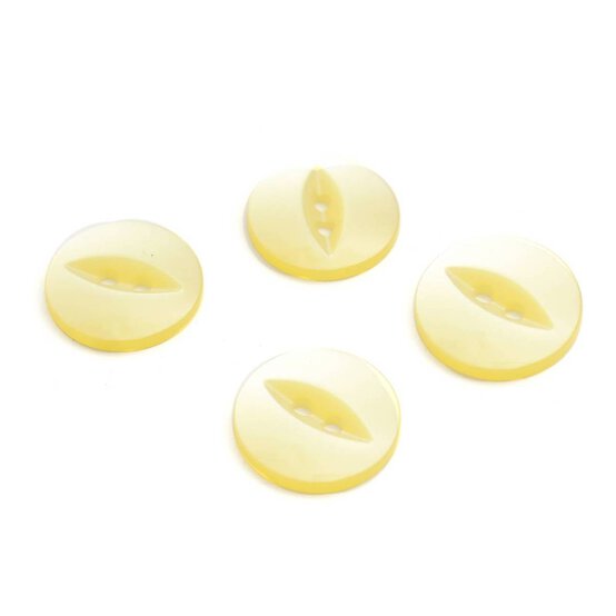 Hemline Yellow Fish Eye Buttons 18.75mm 4 Pack