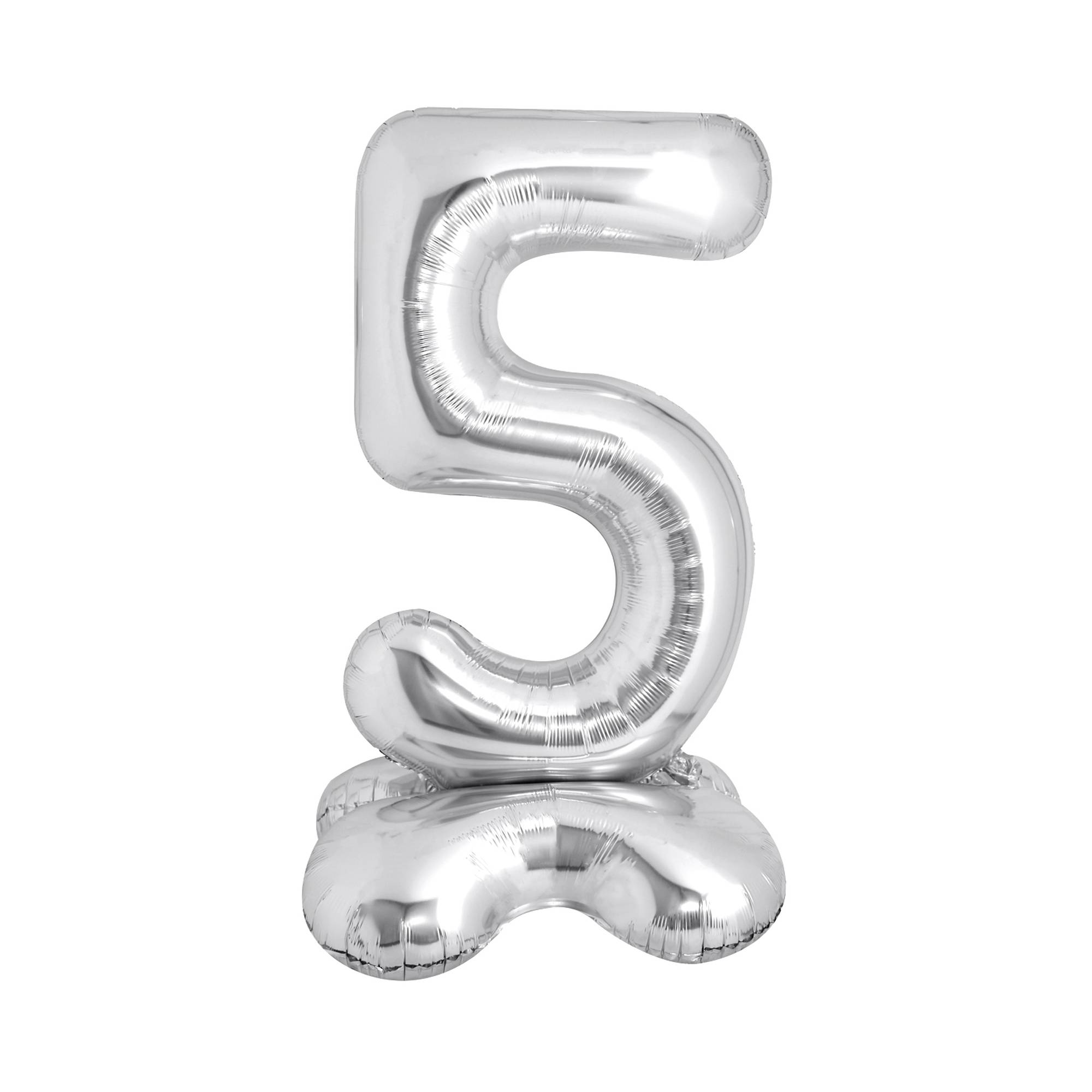 Standing Silver Number 5 Balloon 1m