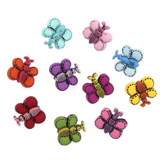 Trimits Butterfly Novelty Buttons 10 Pieces